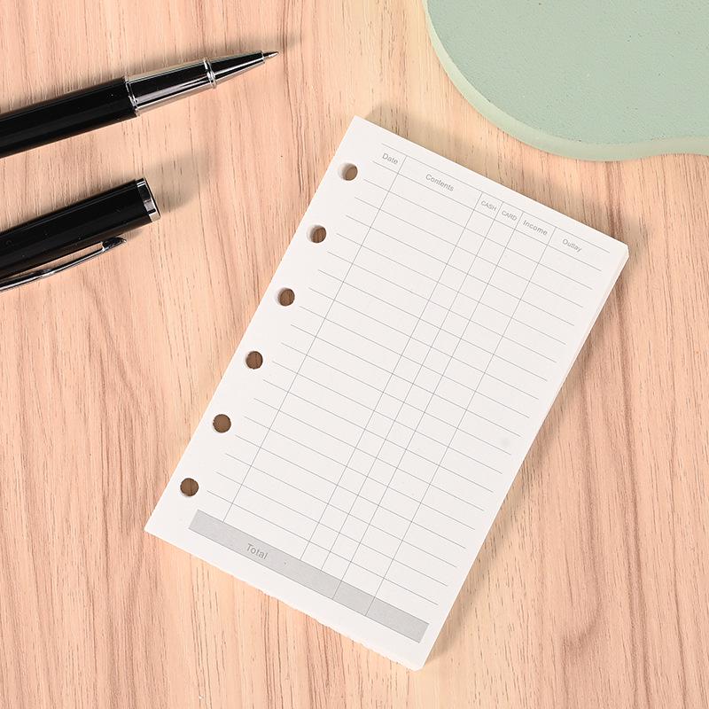 A7 Dot Matrix Loose-leaf Paper Refill - Horizontal Line Grid for A5 Universal Student Notebook