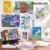Shuttle Art Illustration Markers, 120 Colors, Blender Pen, 2 Tips, Oil-Based, Waterproof, Quick-Drying, Sketchbook Included, for Comics, Coloring Book