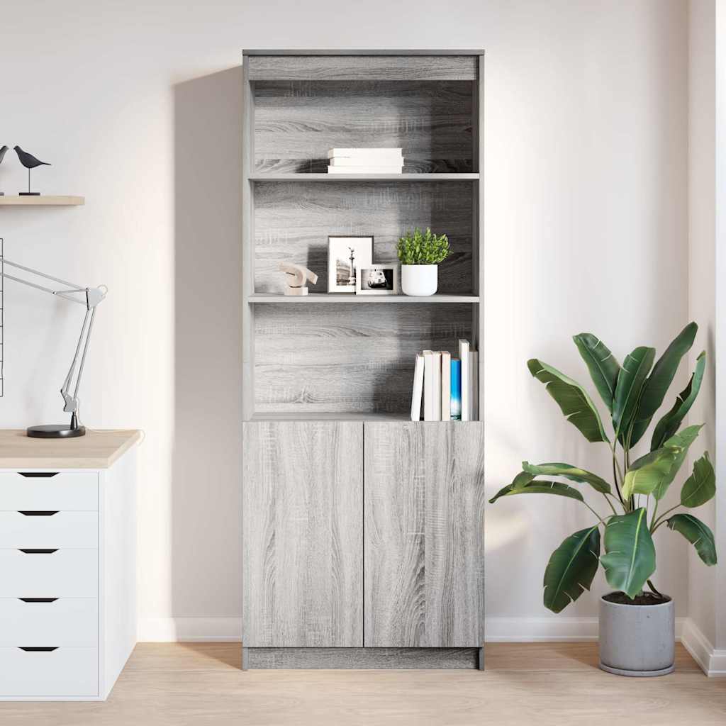Highboard Gray Sonoma 70 X 35 X 180 Cm Particleboard