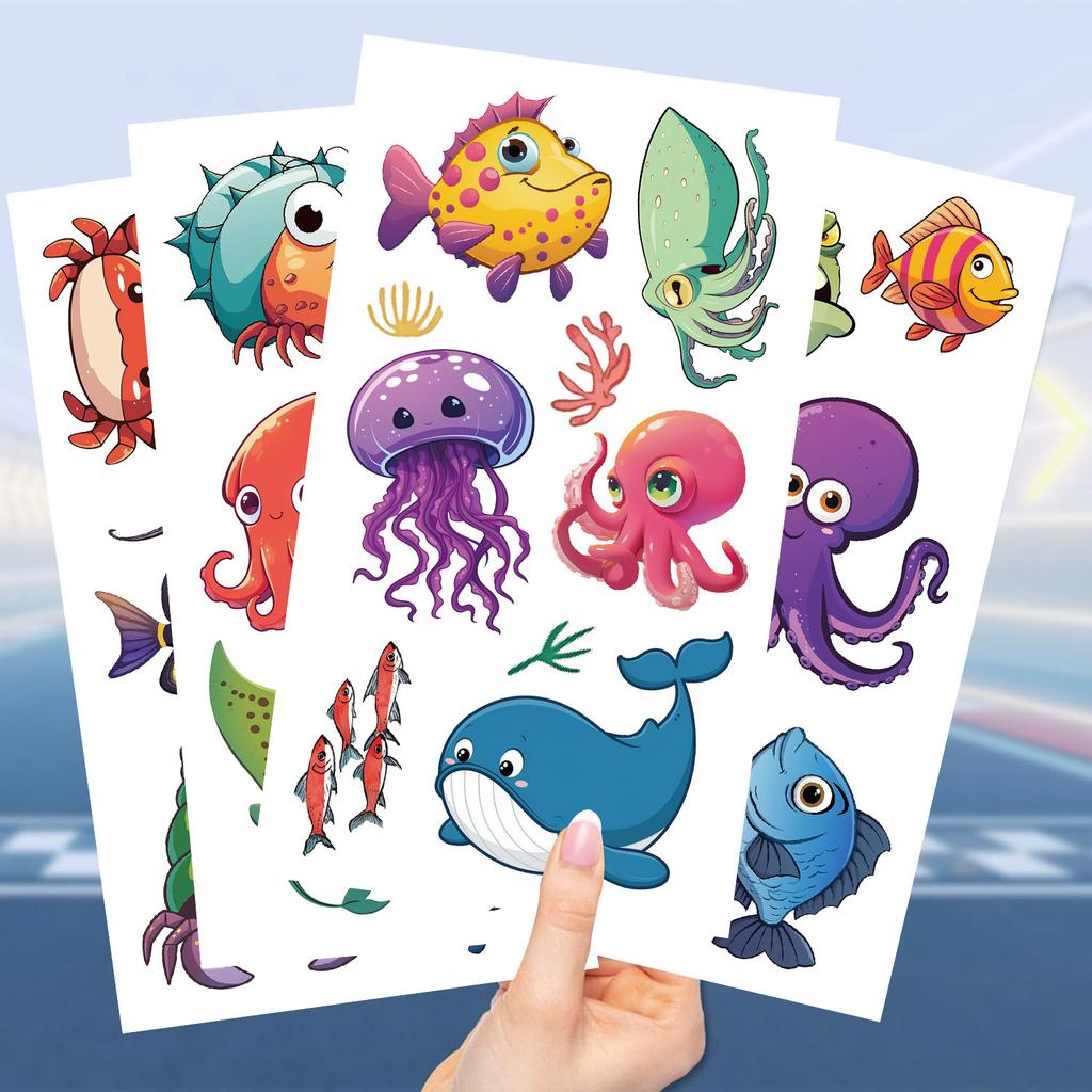 New Cartoon Undersea Animal Tattoo Stickers Can Waterproof Party Party Gift Funny DIY Fun Face Stickers