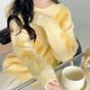 Milk Blue Soft Sweater Women's Fall and Winter Beaded Flowers Design Sense of Niche Fashion Foreign Sweet Comfortable and Versatile