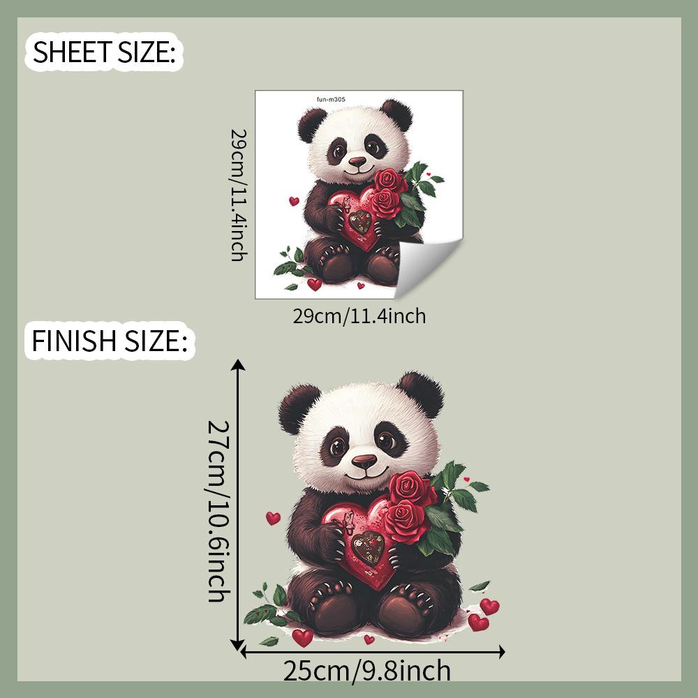 

День святого Валентина Мультяшная панда Роза Ванная туалет Туалетные наклейки Наклейки для украшения дома