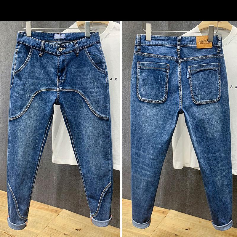 Frühling und Herbst Plus Size Harlan Stretch Jeans Herren Loose Washed Plus Fat Plus Lange Hosen