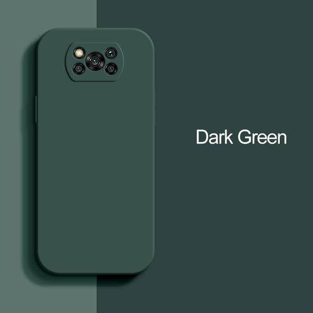 

Роскошный жидкий силиконовый чехол для телефона Xiaomi Poco X3 X 3 Pro NFC X3Pro Pocox3 Pro Мягкие чехлы для Poco x3 Pro Задняя крышка For Poco x3 NFC темно-зеленого