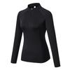 T-shirt Sportiva da Donna con Zip Collo Alto Allenamento Fitness Aderente Donna Corsa Abbigliamento Sportivo Manica Lunga Palestra Yoga Maglia