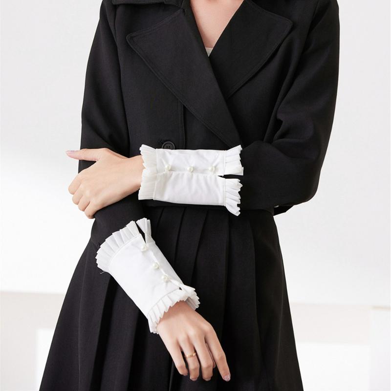 Perfect Match Palace Pleated Fake Sleeves Detachable Costumes Shirt Decorative Ruffles Elbow Cuff Court Sweater White Elegant Short Sleeves