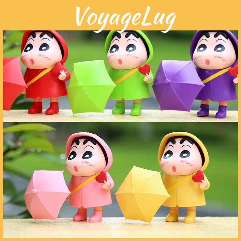 Raincoat Shin Crayon Chan Pvc Action Figure Model For Home Office Anime Fans
