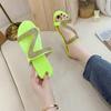 Large size women's slippers fashionable rhinestone sandals comfortable one word large size outside wear flat sandals
