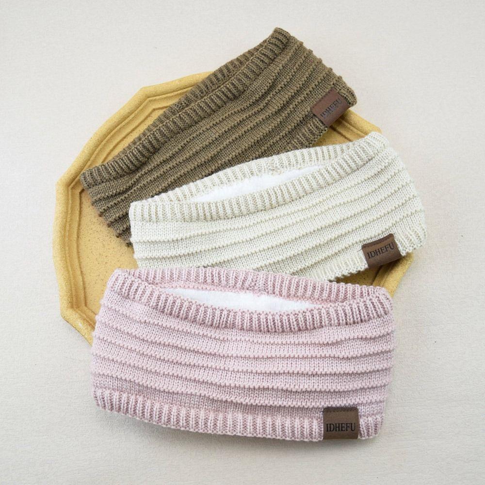 Warme Gestrickte Stirnbänder Fleecefutter Haarband Mode Turbanhut Haaraccessoires