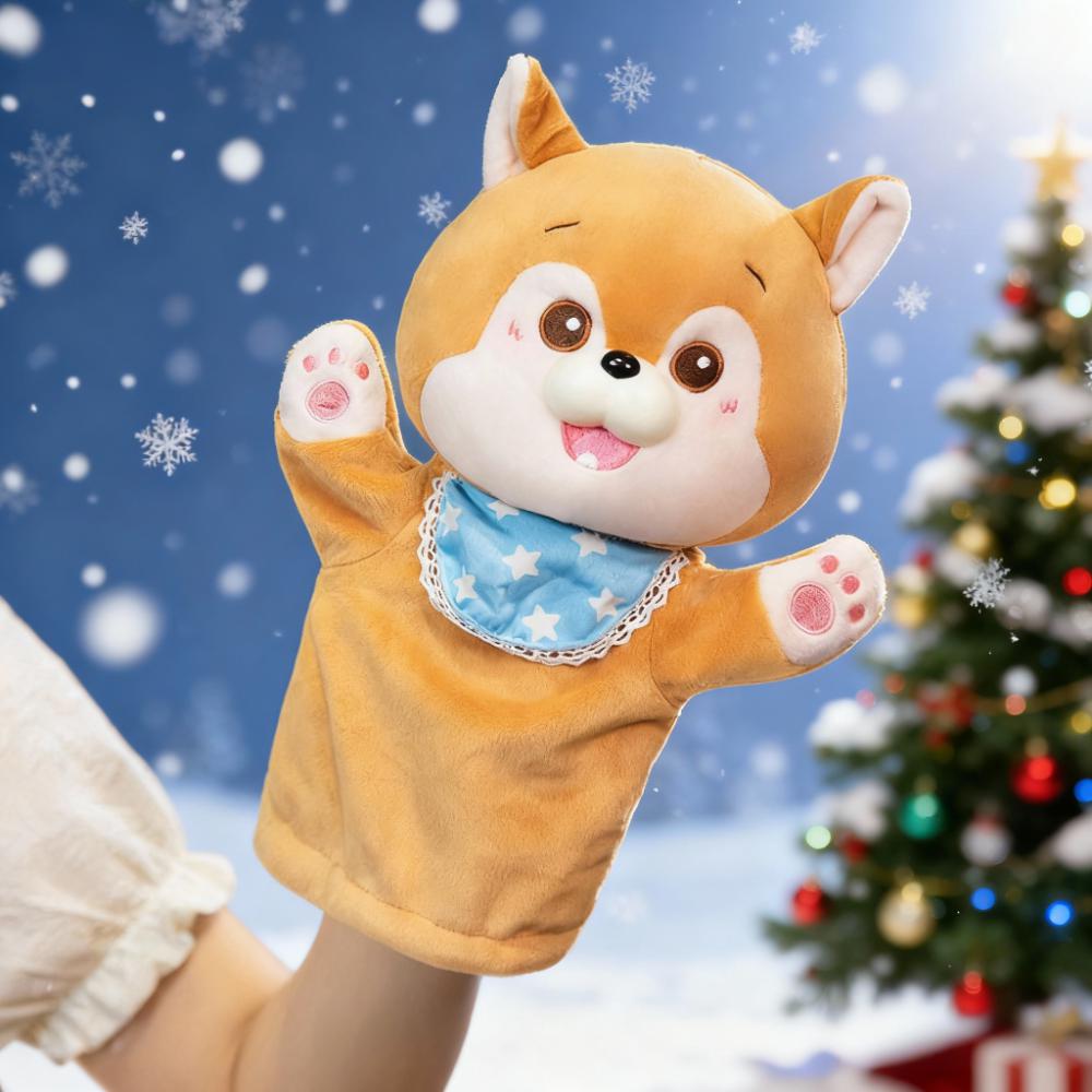 Cat Shiba Inu Deer Panda Cute Animal Plush Hand Puppets for Boys Girls Kids Interactive Role Fun Doll Toy Holiday Birthday Gifts