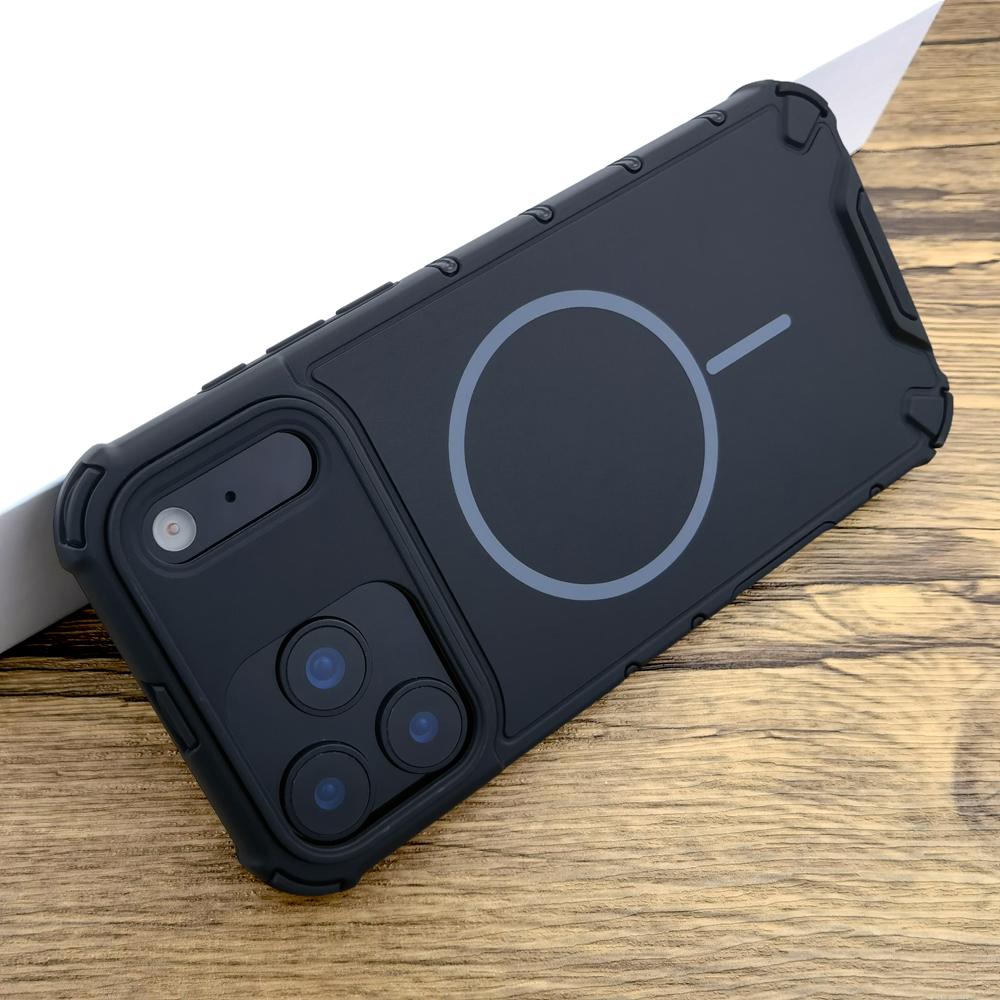Shockproof Armor Magnetic Case For 17 Air 16 15 14 13 12 Pro Max Plus 16Pro 17Pro for Magsafe Wireless Charge Back Cover