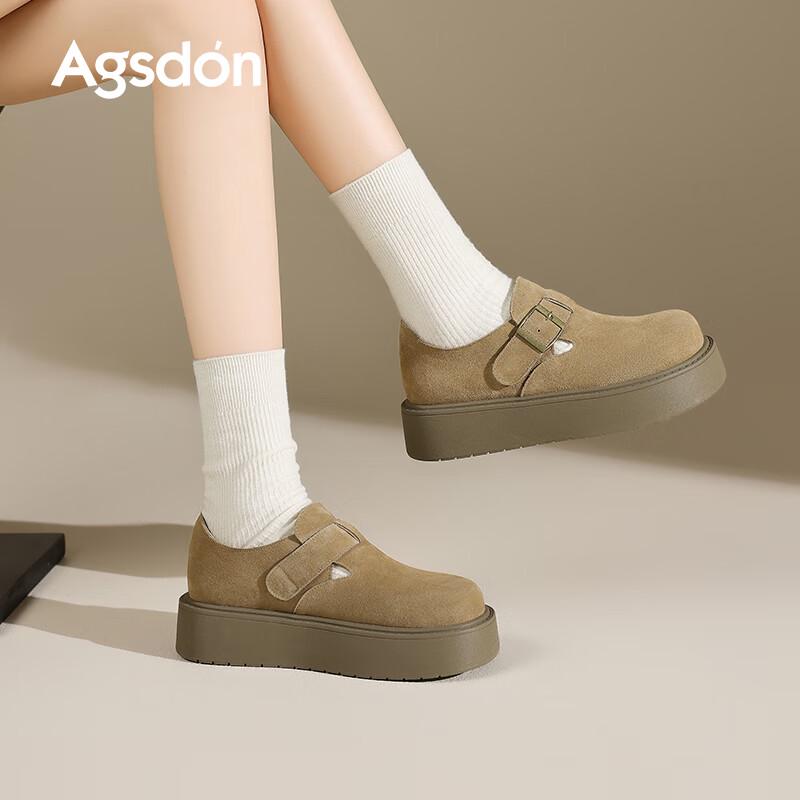 Agsdon Women s Maillard Thick-Soled Slip-On Clogs 35