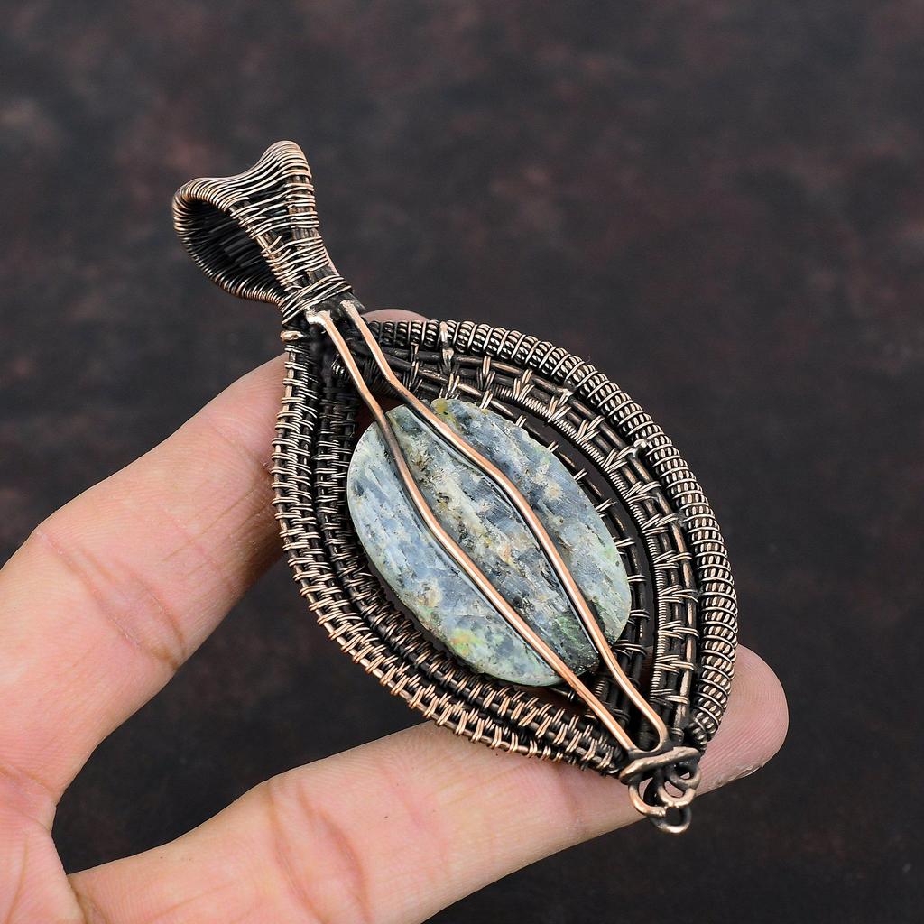 Kyanite Pendant Copper Wire Wrapped Pendant Handmade Kyanite Jewelry Gemstone Pendant Copper Wire Wrap Jewelry Wedding Gift Unique Pendants