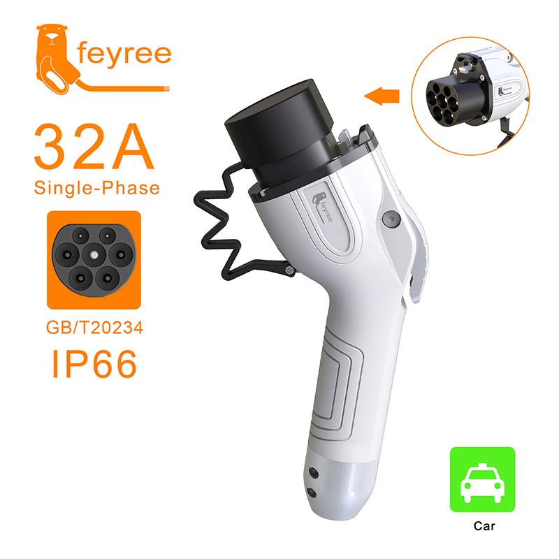 Feyree EV Car Charger Plug Female Car Side GB/T Adapter 16A 32A 1 Phase 3 Phase for Electric Vehicle Charging Station EVSE