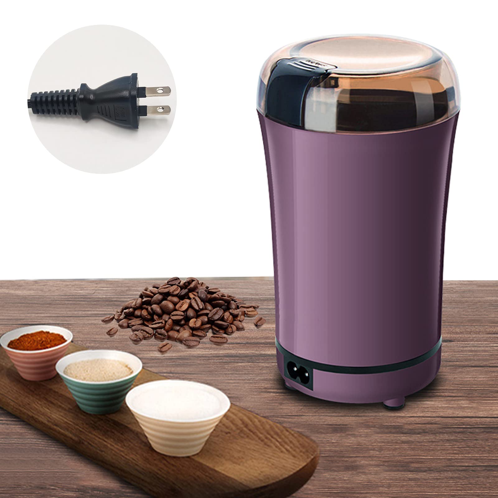 

Grinding Food Flour Milling Fine Grinding Seasoning Powder Home Small Made of 304 Stainless Automatic Grinding with One Easy to Bean Suitable for фіолетовий