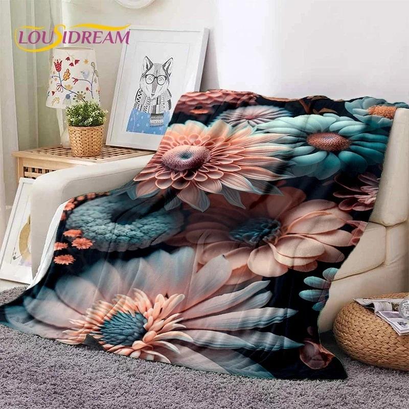 Dream Sun Flowers Nordic Daisy Yumuşak Battaniyeler, Sıcak Tut Atma Battaniyesi Piknik Yatakları Kanepe Ev Yatak Odası Hediyesi için Rahat Battaniye