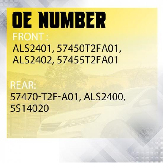 4PCS Front Rear ABS Wheel Speed Sensors Replacement For 2013-2017 Honda Accord A