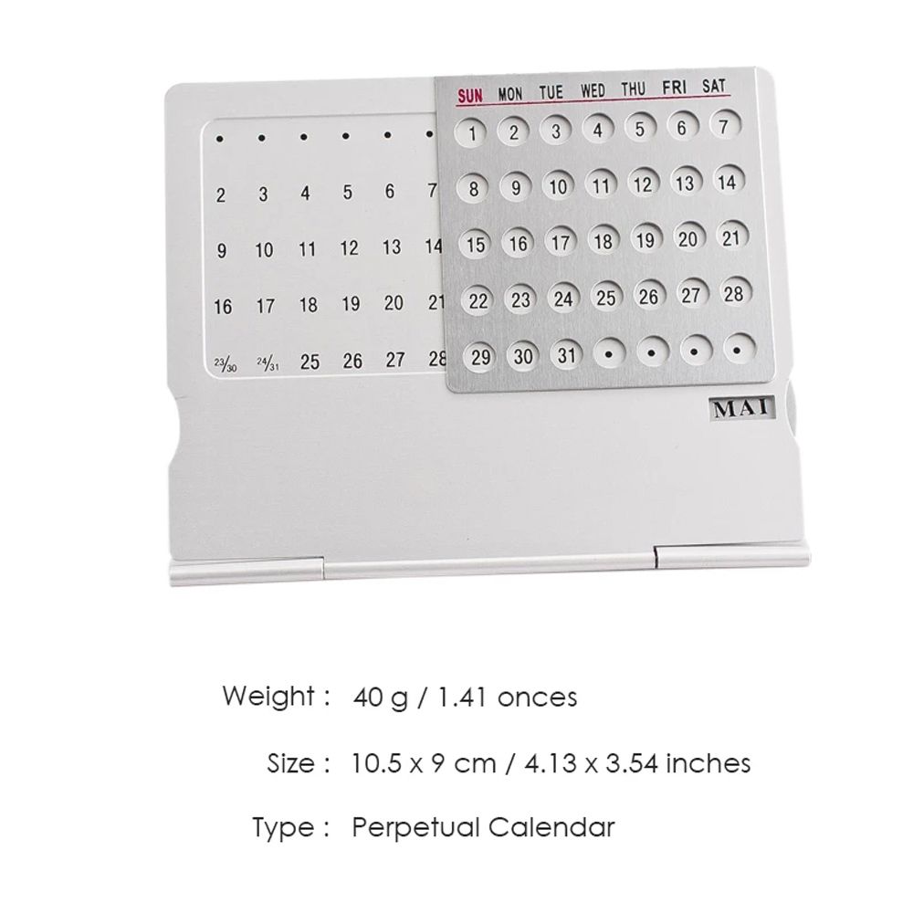 For Home English Office Supplies 100 Years Calendar Calendar Perpetual Calendar Metal Calendar