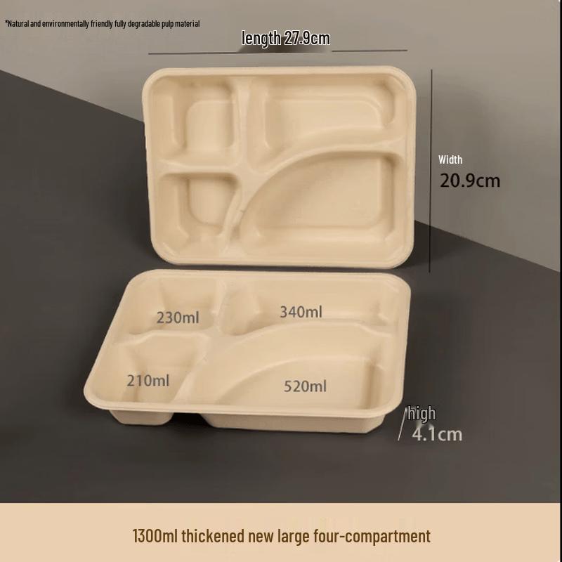 Disposable Four-Compartment Meal Box