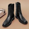 Mens Boots Chelsea Shoes Western Motorcycle Knight Cowboy Boots Men High Quality Leather Boots Leather British Men Shoes