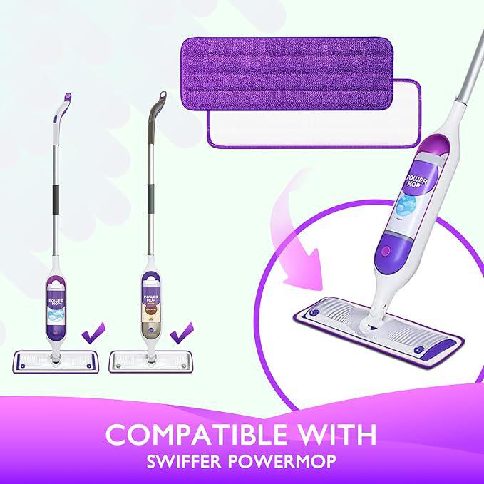 Microfiber Hands-Free Spray Mop Head, 14x42cm, Velcro Attachment, High Absorbency