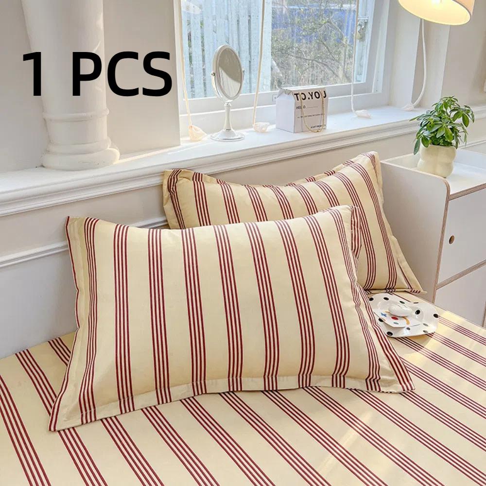 1 PCS Nordic 48x74cm Pillowcase Washed Cotton Breathable Pillow Case Colorful Stripe Pillow Case Cover Home Textile
