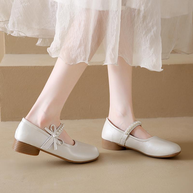 Fashion Soft-soled Women's French Elegant Mary Jane Shoes 2025 Internet Celebrity New Shallow Retro Sweet Style Single Shoes