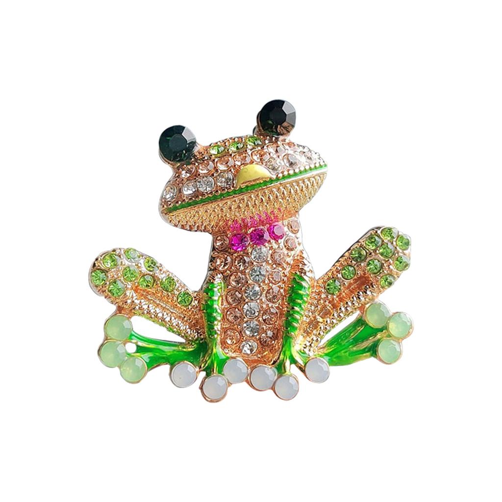 Sparkling Crystal Frogs Animal Brooch Elegant Rhinestones Decoration Jewelry Gift For Women Dress Coat Accessories