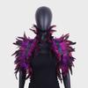 Halloween Feather Shawl Wristlet Set Feather Shawl Punk Feather Party Holiday Dress Up Cosplay Costumes Poncho for Women and Men