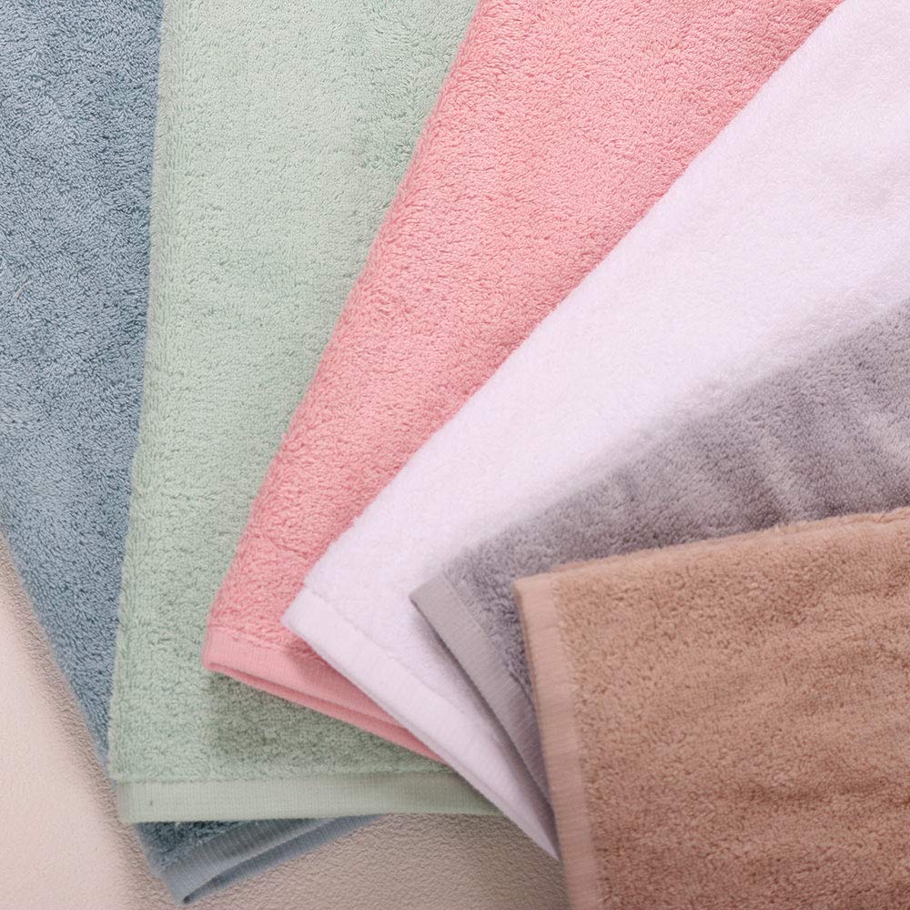 Freely Towel Face Set of Solid Machine Summer Towels Towels, 6, 34x80cm, 100% Cotton, Thick, Color, Washable, Absorbent, (Six Striped/Brown Towels)