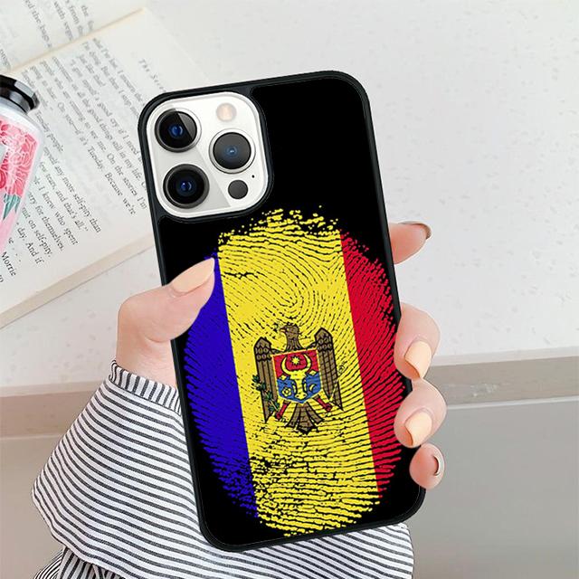 Bandeira da Moldávia Passaporte Moldávio Mapa da Bandeira Capa de Telefone Para iPhone 17 Air 16 15 14 plus 11 12 13 Pro max Capa Shell coque