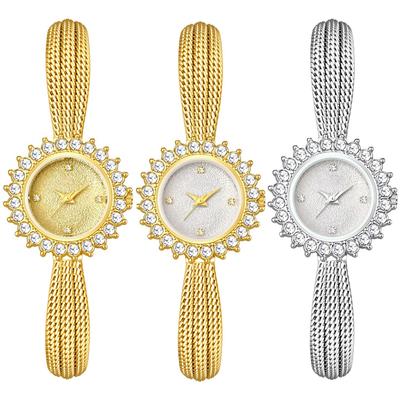 Women's Watches Sunflower Rhinestone Wheat Strap Watch Waterproof Clock Quartz Wristwatch