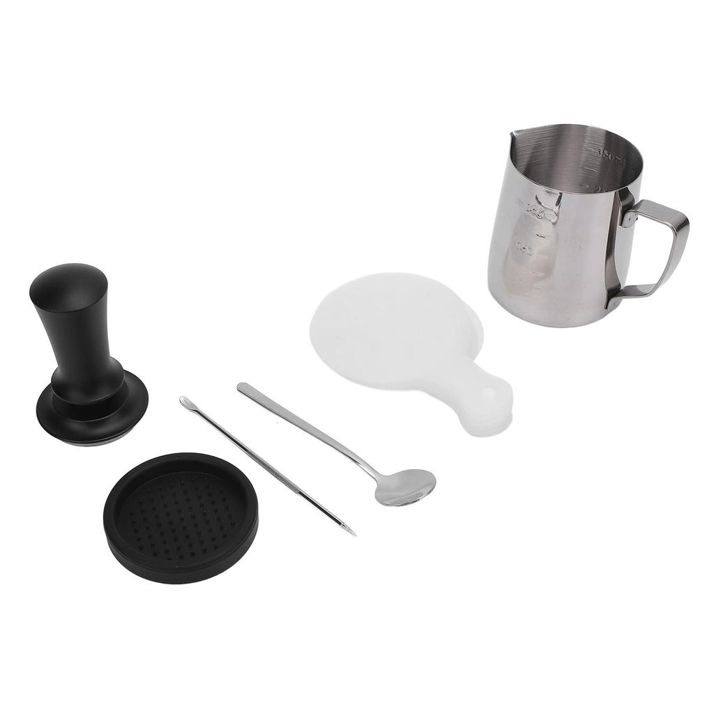 21PCS Kaffee Tamper Set Edelstahl Aufschäumen Krug Tamper Matte Kaffee Rührer Kaffee Schablonen