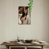 Anime Girl Metal Wall Art 8x12 Inch Retro White Lingerie Design Green Leaves Home Decor