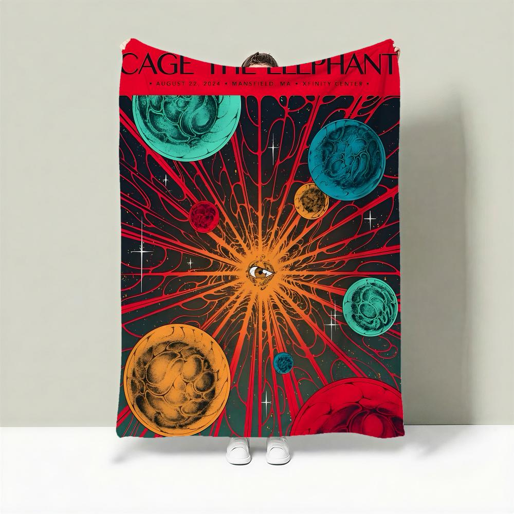 Band C-Cage the Elephant Throw Lightweight 240g Flannel Blanket Soft Skin-friendly for Summer Cooling 75X95CM