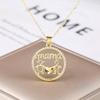 Luxe Hoge Kwaliteit Ronde Vorm Mama Kinderen Schitterende Zirkonia Hanger Ketting Voor Vrouwen Sleutelbeen Ketting Sieraden Moederdag Cadeaus