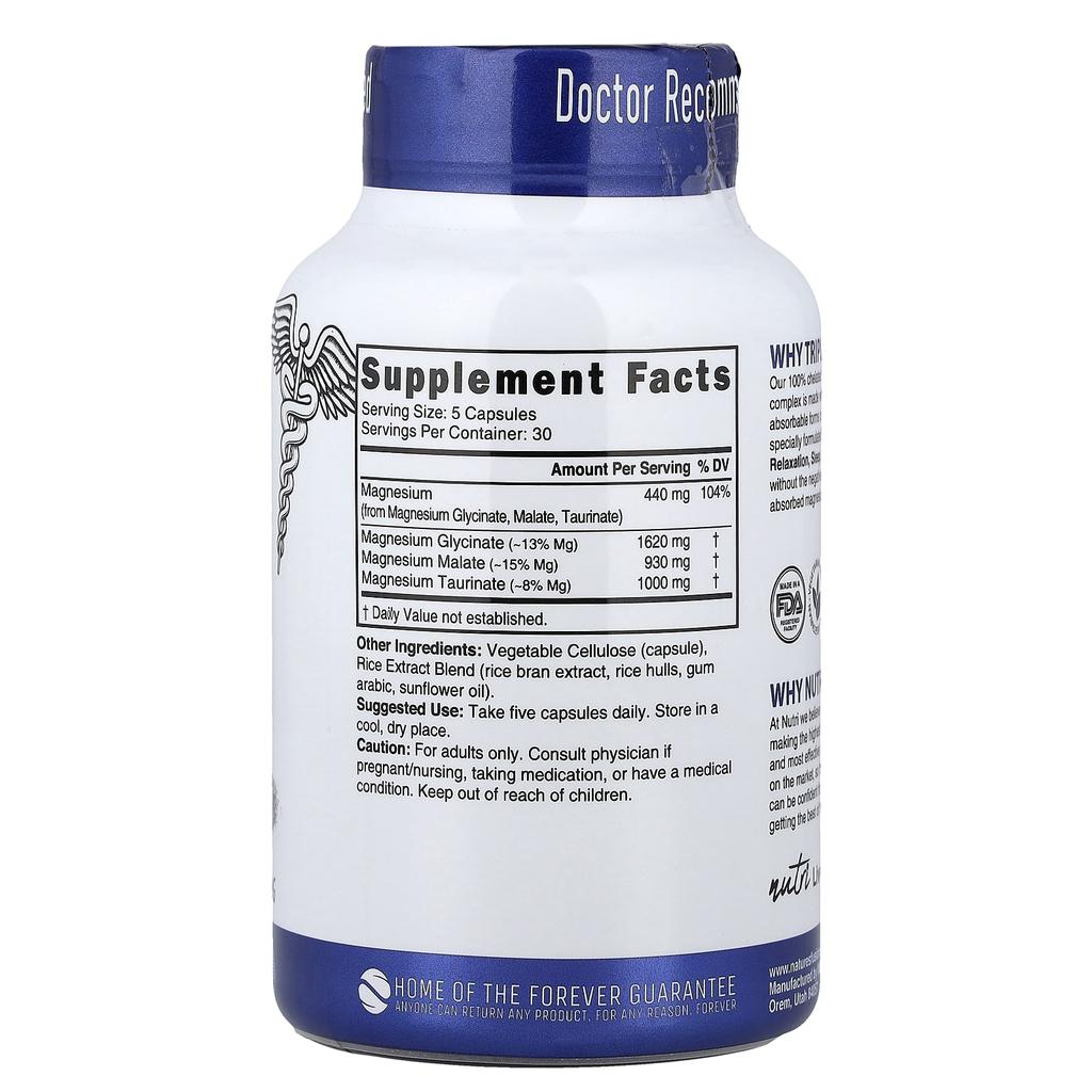 Triple Magnesium, High Absorption, 150 Veggie Caps