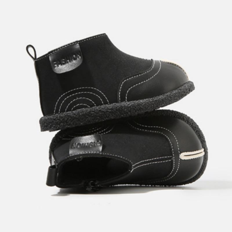Kinder Lederstiefel Baby Kleinkind Schuhe Jungen Kurze Stiefel Mädchen Rutschfeste Baumwollschuhe