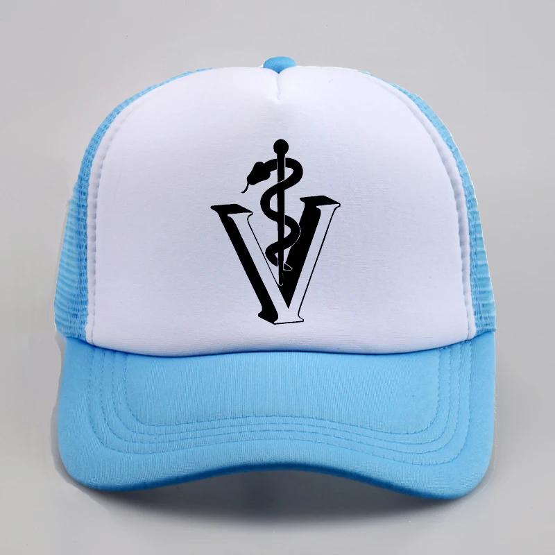 

Veterinary Pharmacy Symbol Caduceus Snake Enamel baseball cap summer mesh trucker caps casual adjustable snapback hats