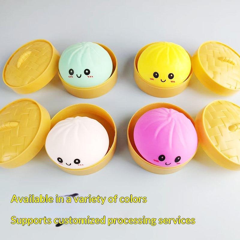 Cute Steamed Bun Squishy Toy Soft Stress Relief Squeeze Fidget Toy For Kids & Adults