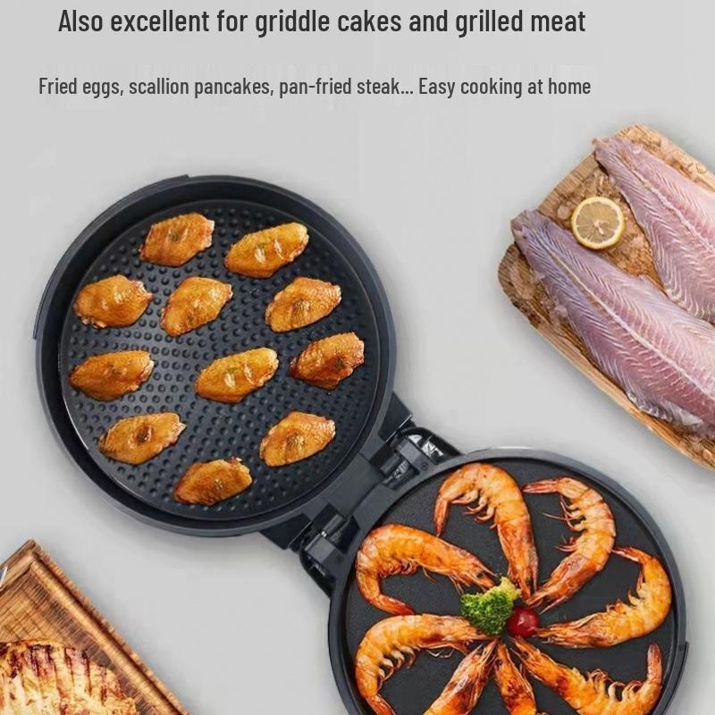 Doppelseitige elektrische Grillplatte mit vertieftem Becken und Ofenfunktion für den Heimgebrauch