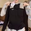 Women's Korean-Style Lapel Long Sleeve T-Shirt with Patchwork, New Spring/Autumn Release, Faux Two-Piece Design