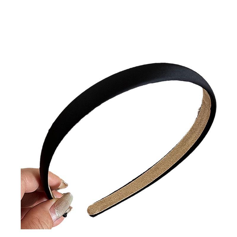Korean Satin Thin Headband for Women - Versatile Retro French Style with Non-Slip Deerskin Velvet