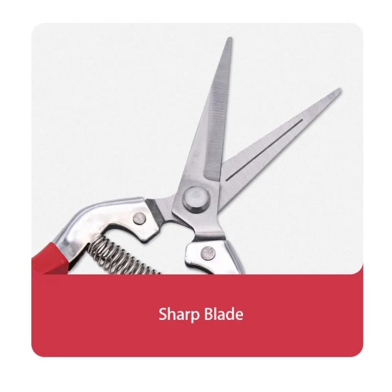 8 Zoll gerader langer Kopf Edelstahl scharfe Klinge Bonsai-Gartenschere Rutschfester Griff Rohrschneider Gartenschere Pflanzen