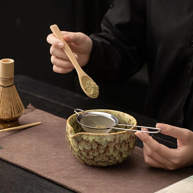 8PCS Japanese Matcha Tea Set Safe Bamboo Whisk Teaspoon Tea Sets Matcha Bowl Matcha Whisk Holder For Tea Lovers Tea-Making Tools