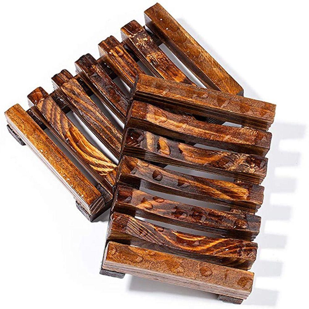 Laundry Natural Storage Tray Kitchen Wooden Soap Dish Draining Rack Soap Container Sponge Holder
