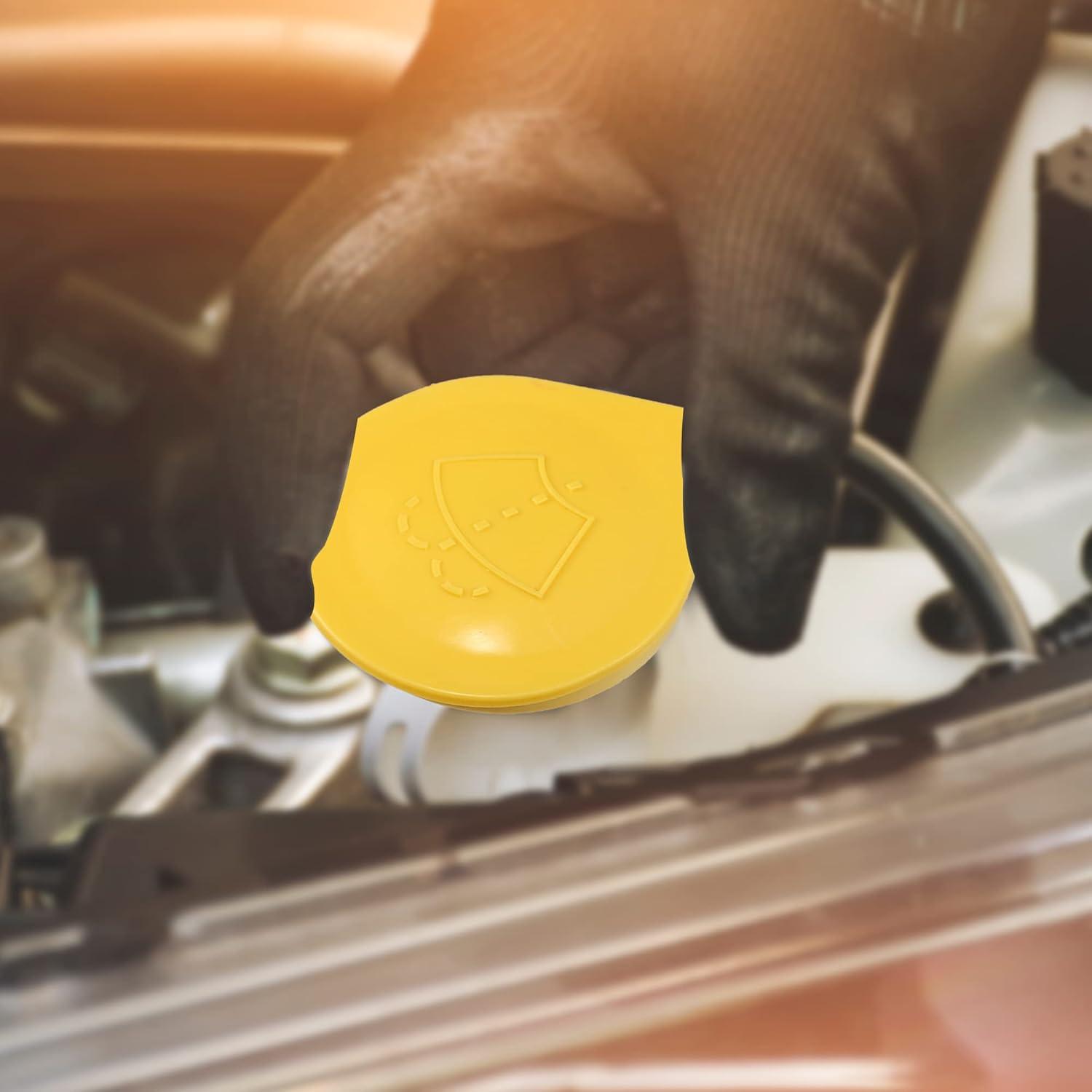 

ACROPIX Windshield Washer Fluid Reservoir Bottle Cap Cover Fit for Subaru Forester with Ruler - Pack of 1 Yellow