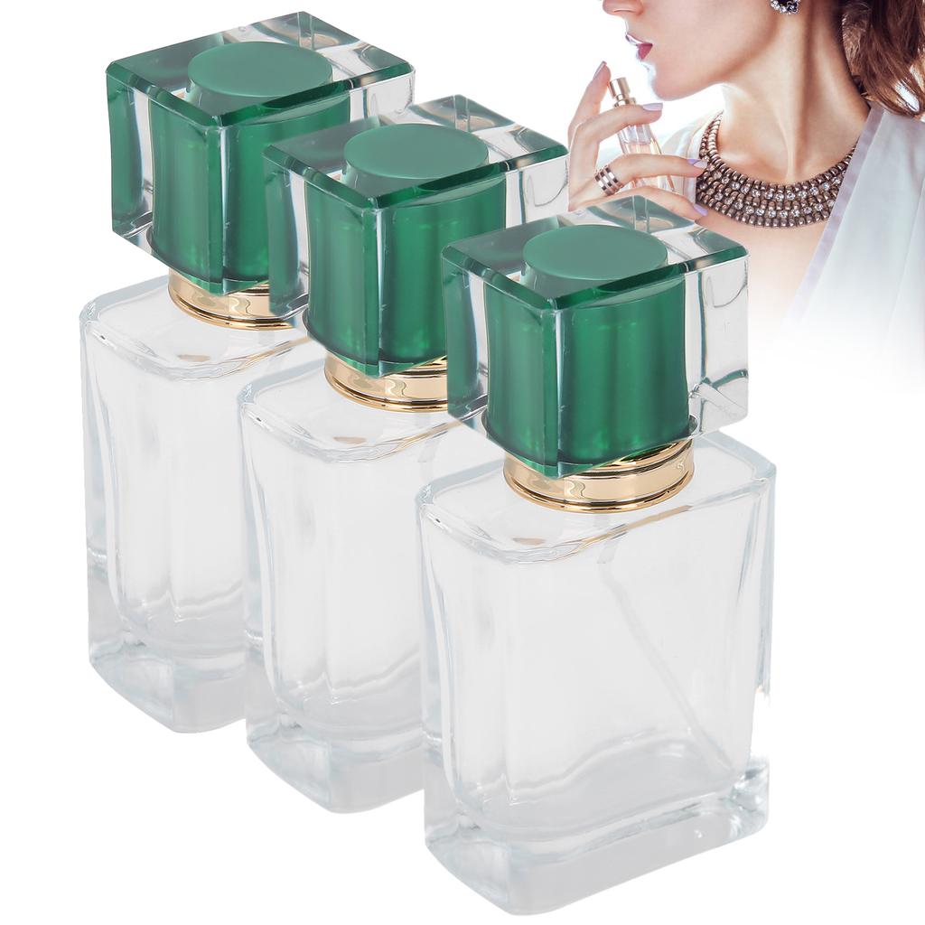 50ml Glass Perfume Bottle Refillable Perfume Atomizer Dispenser Liquid Makeup ContainerGreen
