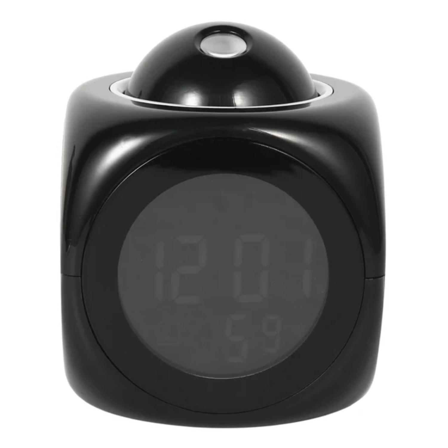 

Проекционный будильник с голосовым управлением, цифровой будильник с регулируемым поворотным проектором, отображением времени и температуры Mexico чёрный