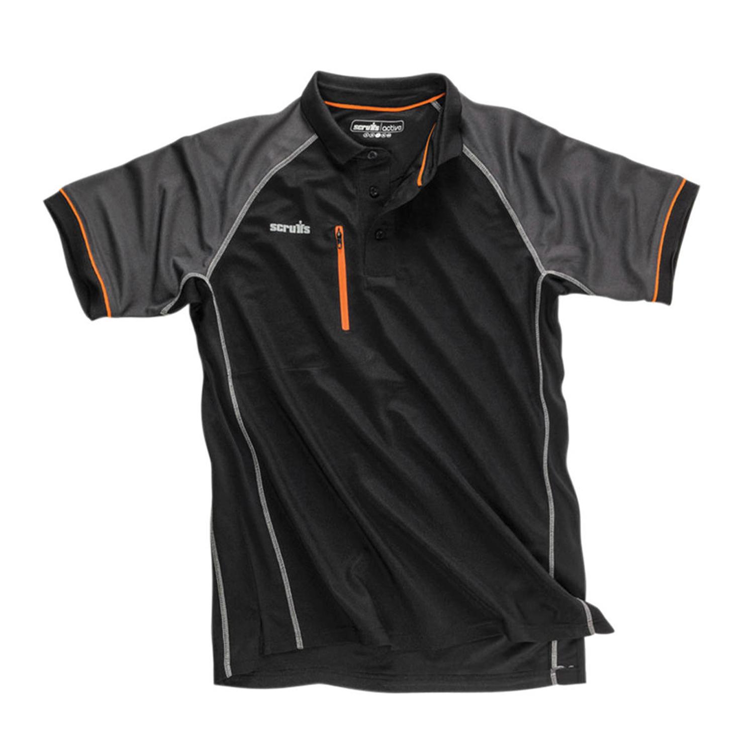 Scruffs Polo activo para hombre Trade S negro